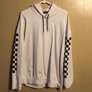 White Checkered Hoodie